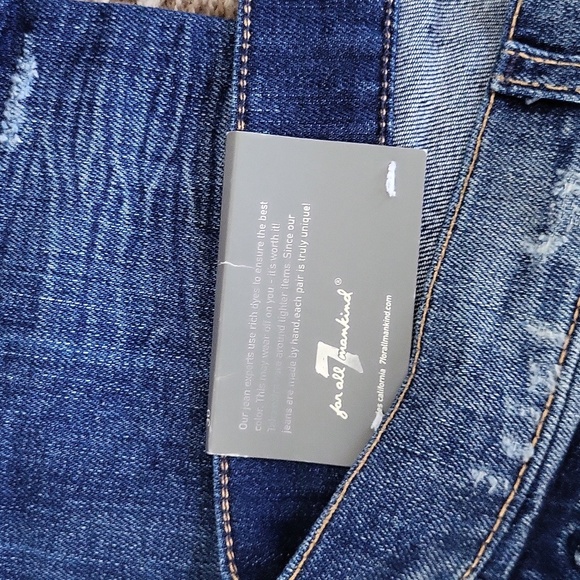 NWT 7 For All Mankind Jeans Austyn Relaxed Straight Leg Size 30 Distressed - Picture 6 of 6